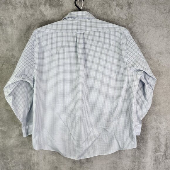 Mens Eagle Shirtmakers Blue Green Plaid Shirt Button Down Long Sleeve Size 18.5 - Picture 5 of 8